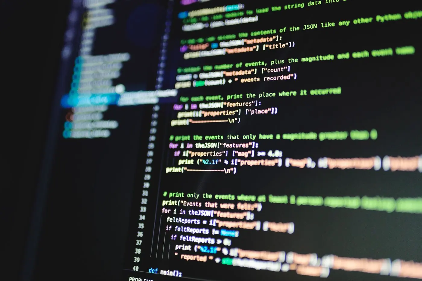 Programmcode auf einem Bildschirm